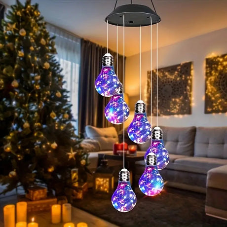 Carvallo Klanglicht Solar Vindspel med färgförändring | 6 LED-hänglampor | För trädgård, balkong & terrass | Väderbeständig & Dekorativ Carvallo