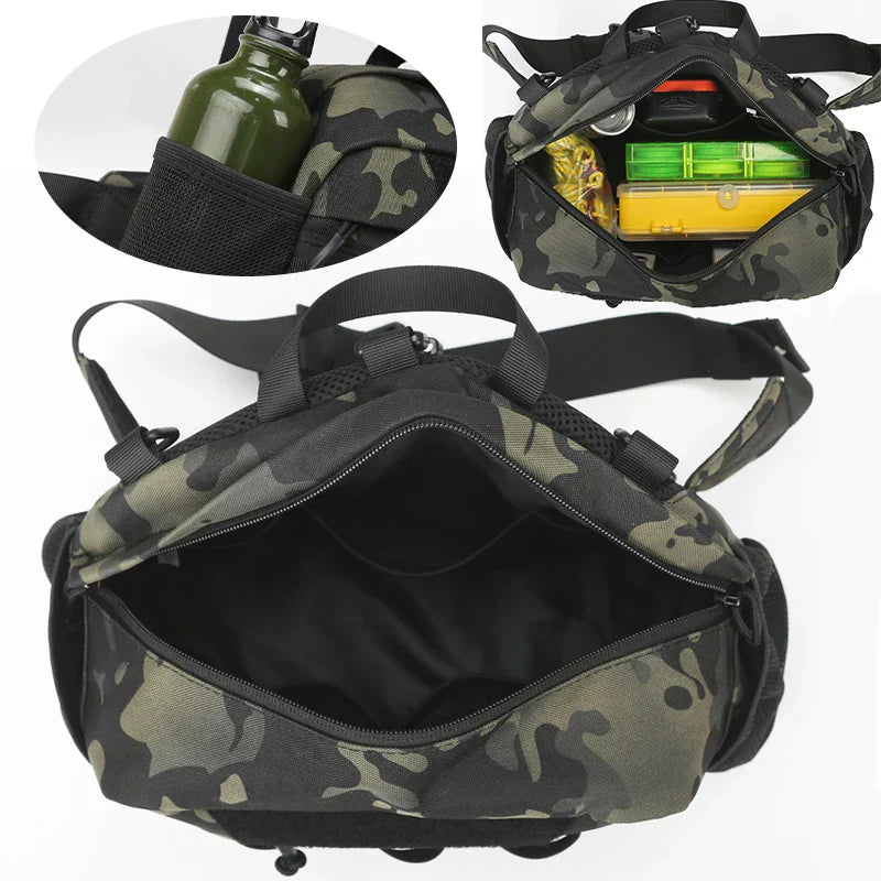 Carvallo Outdoor-Höftväska GearFlex Pro | 30 × 11 × 17 cm | Molle-system, flertalet fickor & bärkomfort | För fiske, vandring & camping Carvallo