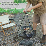 Carvallo-Grillgestell FireTrek TripodFlex | Höjdjusterbar & hopfällbar | Med kedja & väska | För utomhus & camping | 60 cm kedjelängd Carvallo