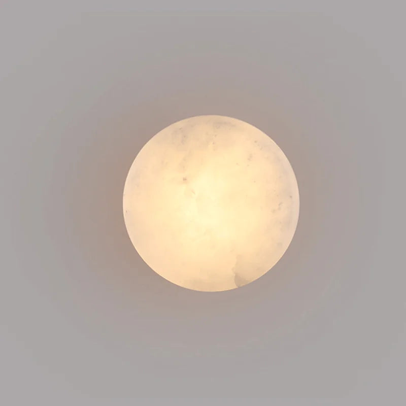 Modern Rund LED Vägglampa i Naturlig Marmor - Eleganta Vägglampor Inomhus för Vardagsrum och Sovrum Vägglykta Carvallo