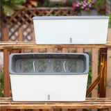 Carvallo planter med självbevattning | Inbyggd vattennivåindikator | Platsbesparande dualdesign | 43,5x12x11 cm Carvallo