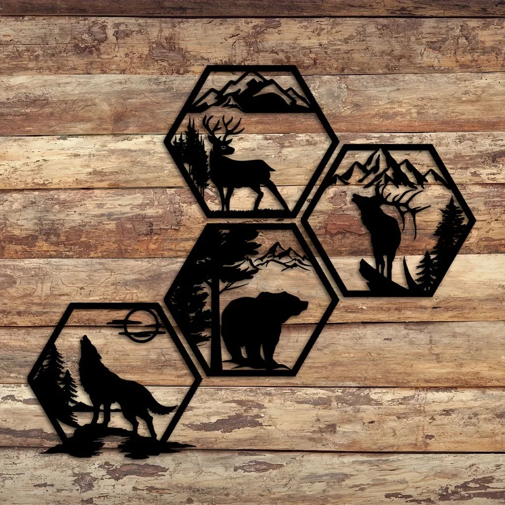 Vildmark Geometrisk Väggdekor – Djur och Berg Carvallo