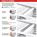 Carvallo 18-i-1 Mandolin Grönsaksskärare | Justerbar & Rostfri stålklingor | För skivor, remsor & Julienne | Säkert & Mångsidigt Carvallo
