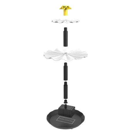Carvallo-Vogelbrunnen TRIOCASCADE | 3-stegs | Deko-Springbrunnen med Solarpanel | För trädgård, balkong & terrass Carvallo