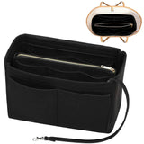 Carvallo Organizer Inlay | Filzinsats med dragkedja | 15 fack & nyckelband | För handväskor & shoppare Carvallo