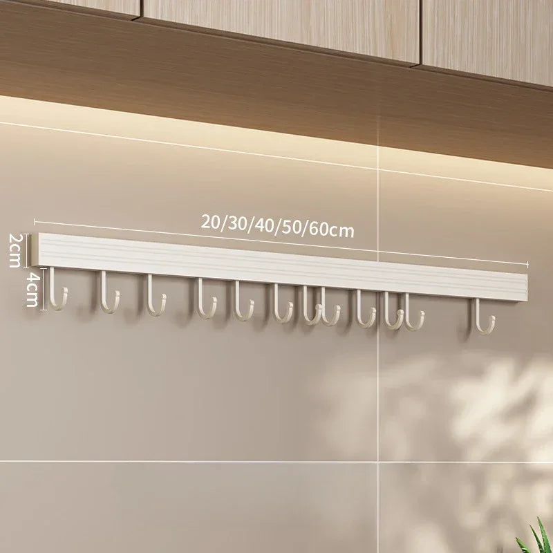 Carvallo KüchenMeister Flex | Utan borrning | Med krokar och skedhållare | 30/40/50 cm | Organizer i rymdaluminium Carvallo