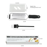 Carvallo ZestPro Multifunktionell Rostfri Rive med Handtag | Ost-, Citron-, Choklad- & Grönsaksrivare | Platt Köksrensare med Finger-skydd Carvallo