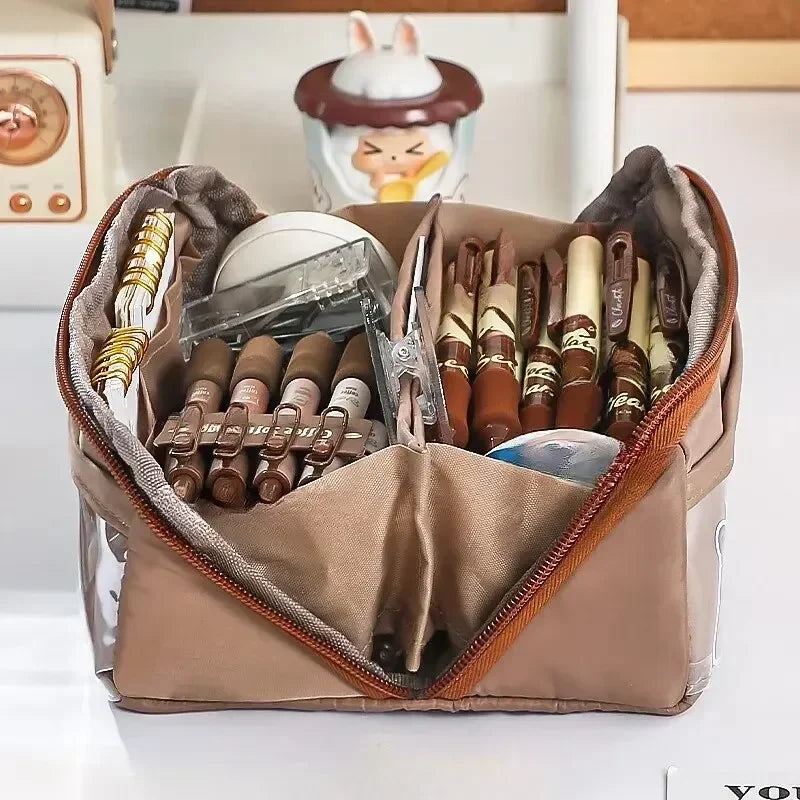 Carvallo KIDZORA CrystalBag | Transparent & Mångsidig | 10-fackdesign | Stor kapacitet för skola & fritid Carvallo