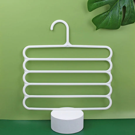 Carvallo-Kläderhängare OrgaTier | 5-i-1 Byxor- & Schalhållare | Platsbesparande Skåporganisatör i Metall Carvallo