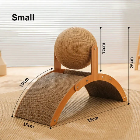 Carvallo Kattleksak | 2-i-1 Klösboll & Klösträ | Massivträ & Sisal | Mobiliesskydd Carvallo