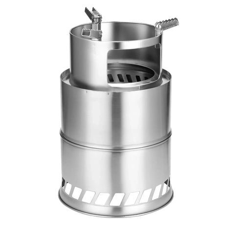 Carvallo rostfri campingkamin | Kompakt & vikbar | Vedkamin för utomhus & trekking | Storlek S & L valbar Carvallo