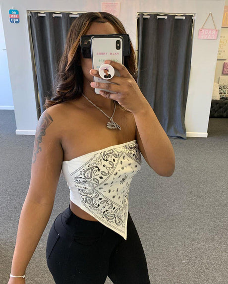 Tube Crop Bandana toppar-Clothes for women-Hemnix-Vit-S-Hemnix