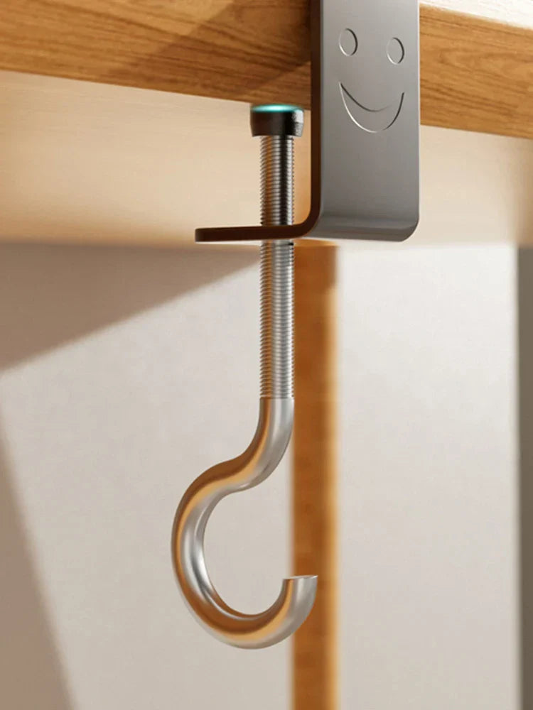 Carvallo Justerbar Skrivbordskrok | Utan borrning | Bärbar & Multifunktionell | För väskor, hörlurar & tillbehör Carvallo