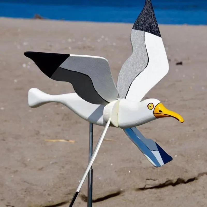 Carvallo-Deko Vindfågel SkyGull | Kreativ Vindspinner med måsdesign | Väderbeständig & höjdjusterbar | 25 cm Figur Carvallo