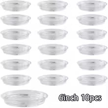Carvallo växtunderlägg 10-pack Transparent | I 15 cm, 20 cm & 25 cm | BPA-fri & Mångsidig | För inomhusväxter & Hemmet Carvallo