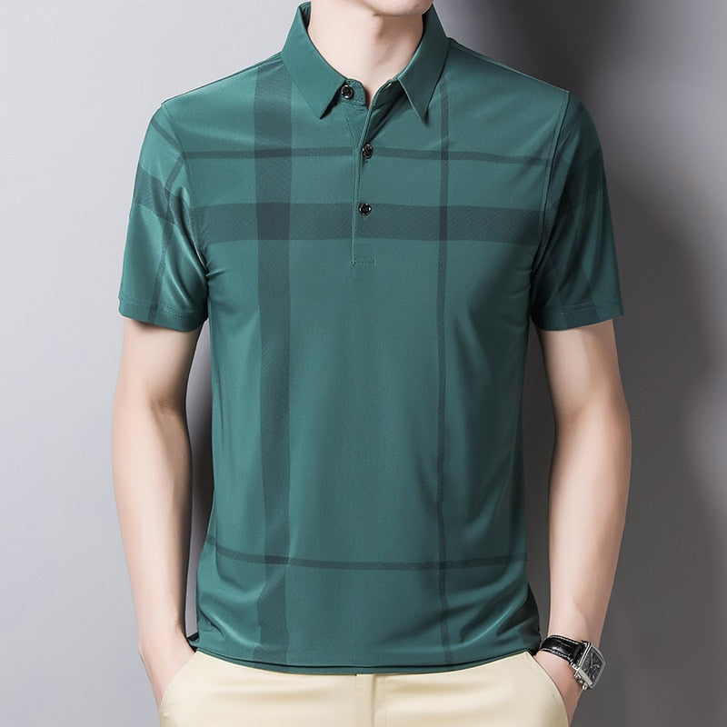 Slim-Fit Plaid Polo för män Bellasverige