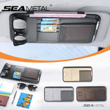 Carvallo VisorPro Auto solskyddsorganisator | PU-läder | Med kortfack & glasögonklipp | För dokument, nycklar & mobil Carvallo