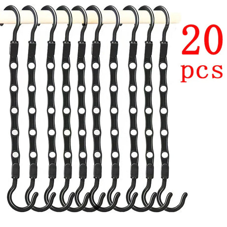 Carvallo Utrymmessparande klädhängare 5/10/20 stycken | Multifunktionella hängare för garderobsorganisation | Robust plastdesign | För mer förvaring i garderoben Carvallo