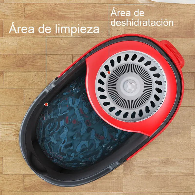 Carvallo Clean Mop Komplett mopp-set | vrid-twist-design | med easy-start-urvridningssystem | inklusive hink Carvallo