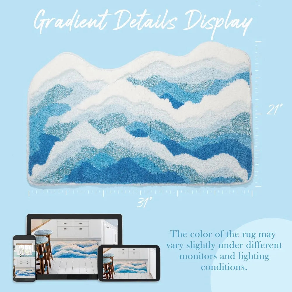 Aesthetic Wave Tufted Rug – Havsinspirerad Mjuk & Halkfri Matta Carvallo
