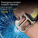 Carvallo Multifunktions-LED-lampa | Mini ficklampa med verktyg, nödhammare & USB-C-laddning | 6 ljusmodi | 500 mAh batteri Carvallo