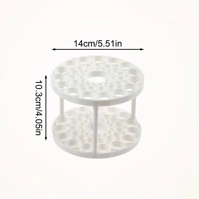 Carvallo Make-up Penselhållare | 360° roterande organizer | För penslar, läppstift & kosmetik | Vit | 10 × 10 × 14 cm Carvallo