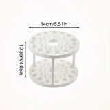 Carvallo Make-up Penselhållare | 360° roterande organizer | För penslar, läppstift & kosmetik | Vit | 10 × 10 × 14 cm Carvallo