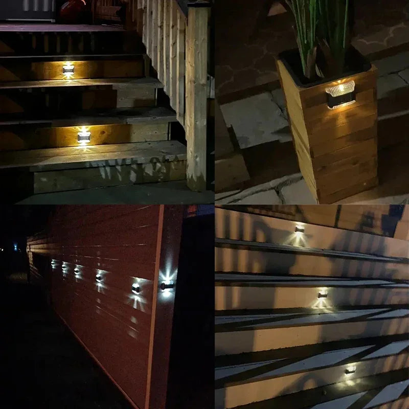 Carvallo Solar-vägglampa i 4-pack | Rörelsesensitiv | IP65 Vattenskydd | Varmvitt LED-ljus Carvallo