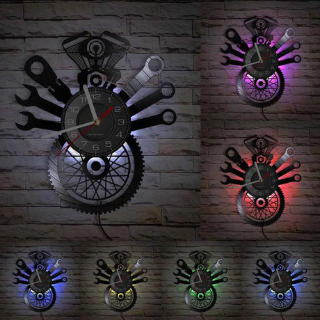 AutoReparation - Vinyl Väggklocka med Modern Garage Design Carvallo