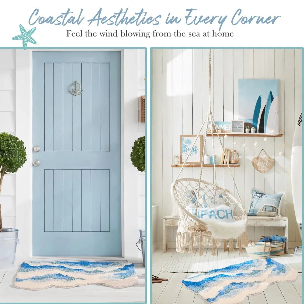 Aesthetic Wave Tufted Rug – Havsinspirerad Mjuk & Halkfri Matta Carvallo