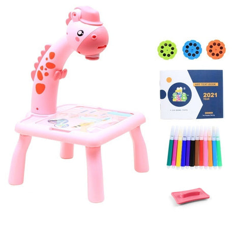 Projektor ritbord för barn-Kids-Hemnix-Rosa giraff-Hemnix