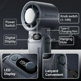 Carvallo 3-i-1 Bärbar Fläkt F5PRO | Hängande, Bord- & Handfläkt | 38000 mAh Batteri | LED-display & Omedelbar kylning Carvallo