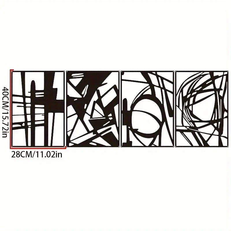 Abstract Art Väggdekoration – Fyra Delar Modern Set Carvallo