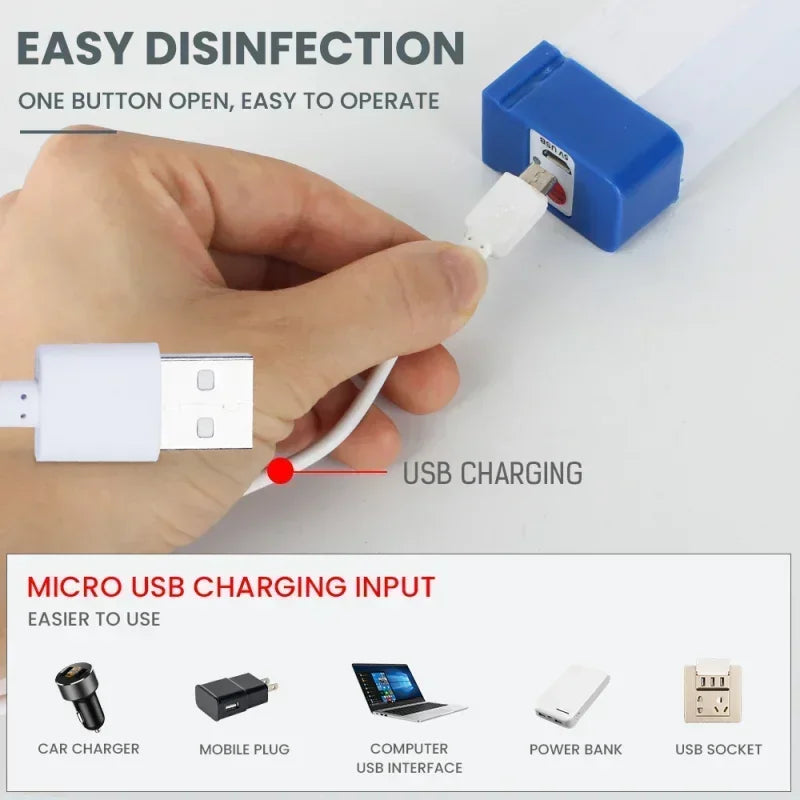 Carvallo LED Rör | Uppladdningsbar campinglampa med magnet & krok | 32/52 cm | Bärbar nödbelysning för utomhus & fordon Carvallo