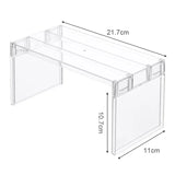 Carvallo-Organizer ClearStack Duo | Transparent hyllavdelare | Platsbesparande förvaringshylla | 14,7×11,1×10,7 cm / 21,7×11,1×10,7 cm Carvallo