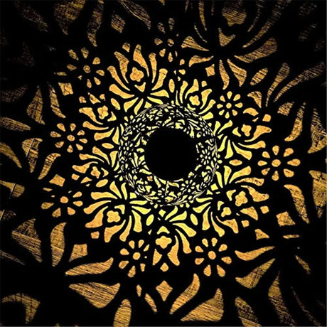 Carvallo Ljuskonst Solträdgårds-Hänglykta | Järnkonst med projektionseffekt | Vattentät | För träd, balkong & terrass Carvallo