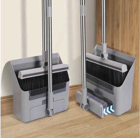 Carvallo 3-i-1 Sopset | Sop med golvborste & stå-skyffel | Extra lång handtag & håravvisande | Hemstädset Carvallo