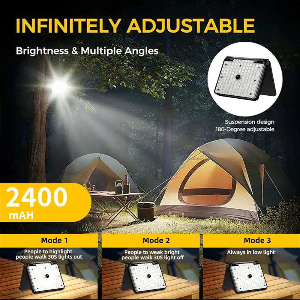 Carvallo OutdoorLight Solar LED Nattljus | Bärbar & Återuppladdningsbar | Extra Ljust | Idealisk för Camping, BBQ & Nödsituationer Carvallo