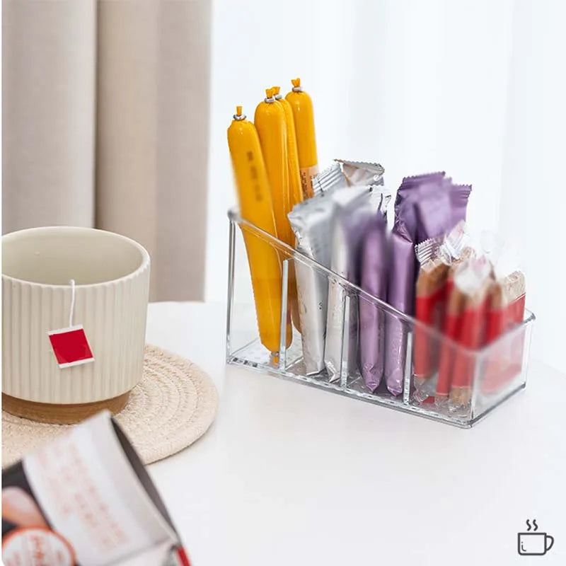 Carvallo Organizer BambuGrid 4-fack | Fjärrkontrollhållare & Förvaringsbox | Bambu & Plast | För Kontor, Bad & Vardagsrum Carvallo