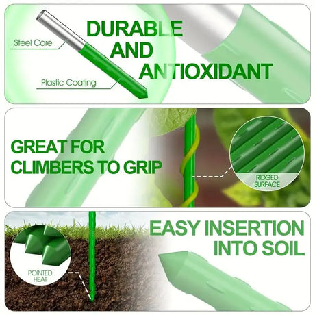 Carvallo Pro | 20-pack växtstöd | Stabilt & Mångsidigt | För tomater, gurkor & klätterväxter Carvallo