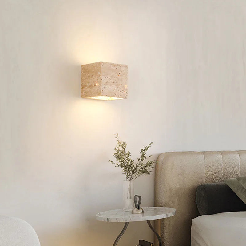 Vägglampa Travertinsten LED Upp Ner Carvallo