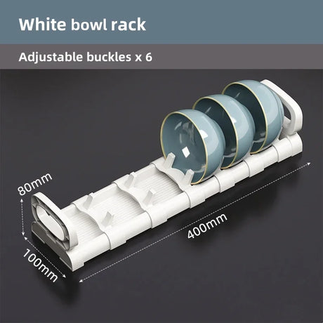 Carvallo FlexiRack | Justerbar skål- och tallrikshylla | Med avrinning för låda och köksskåp Carvallo