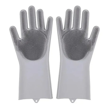 Carvallo- & Reinigningshandskar CleanGlove MagicScrub | Silikonskar med borsthud | Värmebeständig & livsmedelsklassad | 32,5×11,5 cm Carvallo