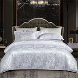 Wostar Satijn Rayon Jacquard Påslakan 220x240 Sommarluxus Dubbelsäng Duntäcke Sängkläder Set Carvallo