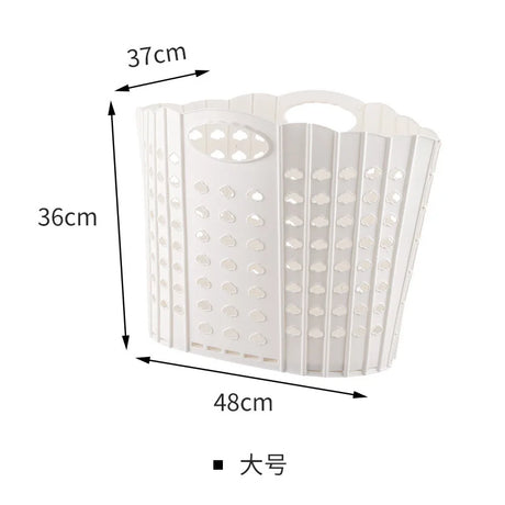 Carvallo Tvättkorg Fällbar | Andningsbar & Platsbesparande | Robust PP-Material | Grå / Körsbärsrosa / Morandi / Off-White Carvallo
