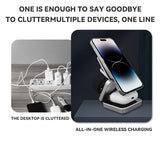 3 i 1 Snabb Magnetisk Fällbar Trådlös Laddare För iPhones, AirPods och Apple Watches Carvallo