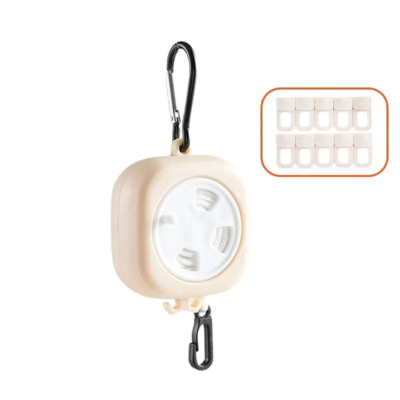 Carvallo tvättlina TravelTendu | 10 m utdragbar med 10 stoppare | För camping, balkong, bad & utomhusäventyr Carvallo