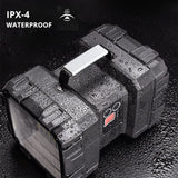 Carvallo Akku-Strålkastare DualonX Pro | 40 W | Dubbel lampa med 7 ljuslägen | Uppladdningsbar & vattentät IP64 | Powerbank-funktion Carvallo