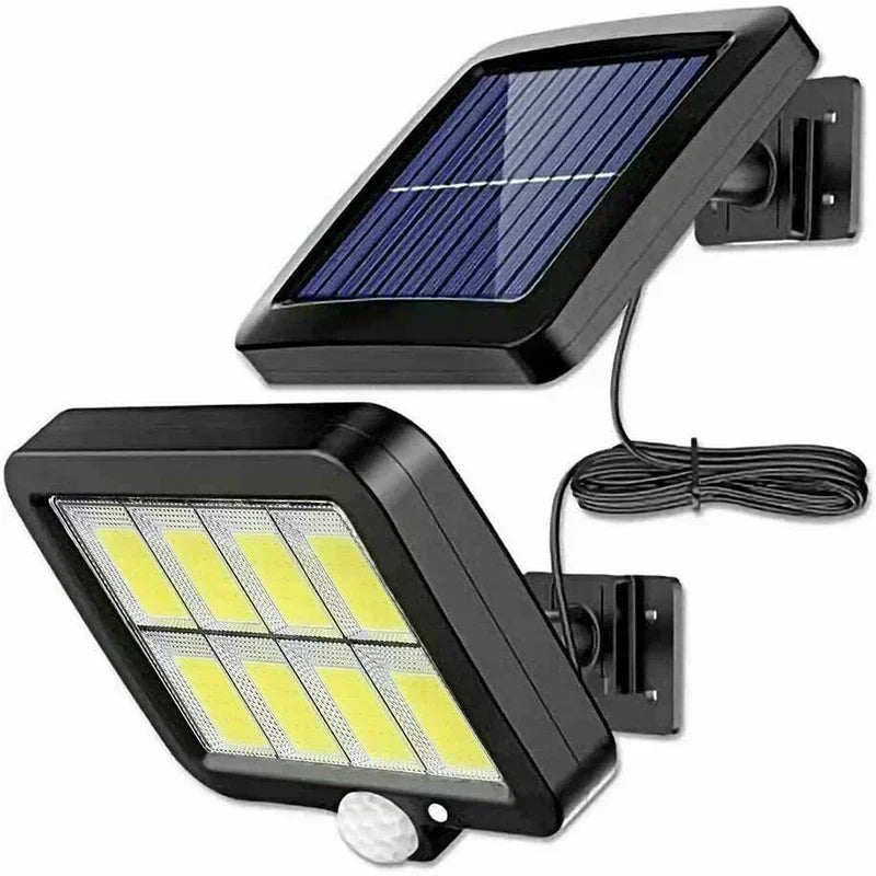 Carvallo Solar | 100 COB LED Solarlampa | IP65 | Rörelsesensor & 3 lägen | Trådlös utomhusbelysning Carvallo