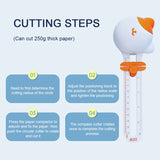 Carvallo CircleCat Circle-Cutting Tool Cat | 360° Rotating Circular Cutter | For Paper & Photos | 10–32 cm Diameter Carvallo